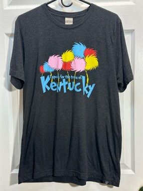Kentucky Graphic Tee with Colorful Truffula Trees - Charcoal Unisex The Lorax